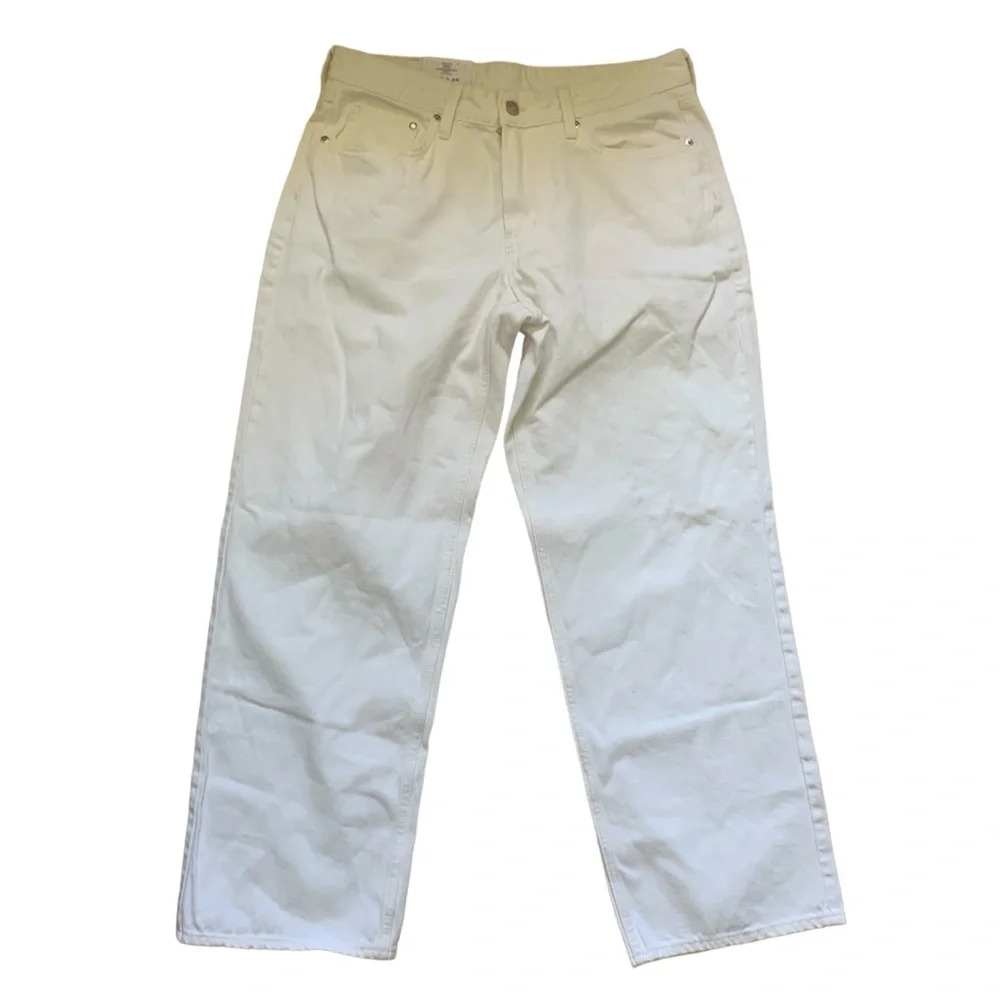 H&M White Denim Jeans Curvy Fit Baggy Low Waist Womens Size 6 New with tag - Picture 1 of 5